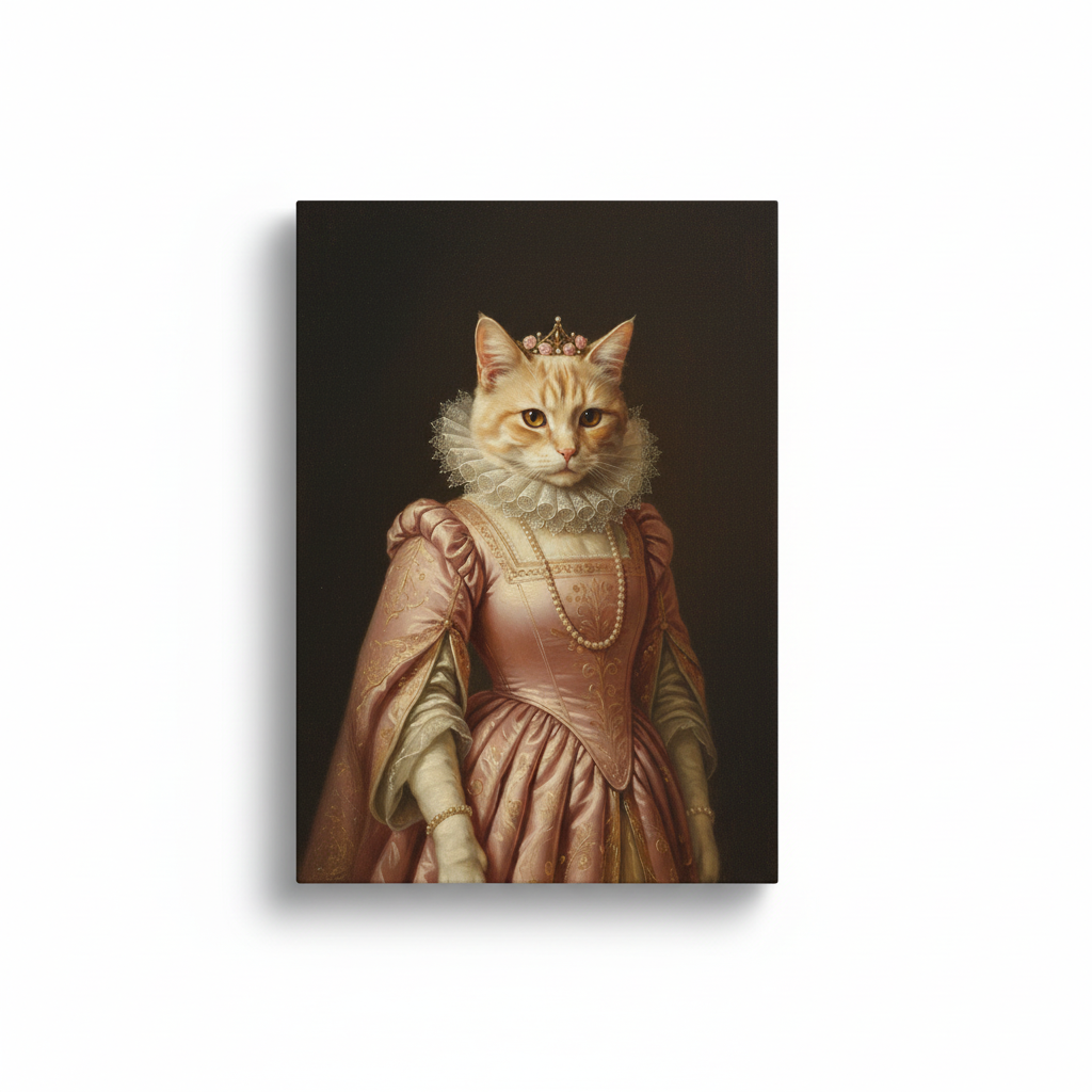 Haar Majesteit - gepersonaliseerde Dierenportret (Canvas)