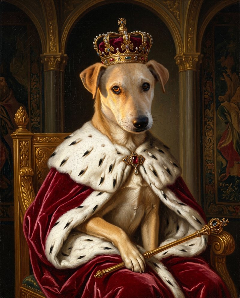 Voorbeeldportret in de stijl Koning