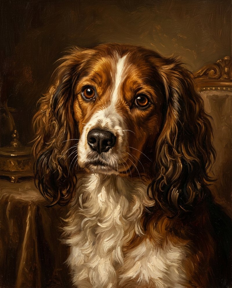 Voorbeeldportret in de stijl Fine Art Olieverf