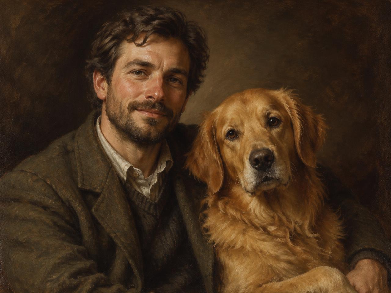 Voorbeeldportret in de stijl Klassiek Olieverf Samen