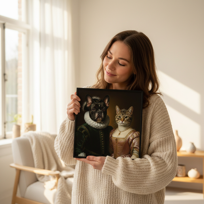 Noble Duo – Koninklijk Portret van Jouw Twee Huisdieren (Poster)