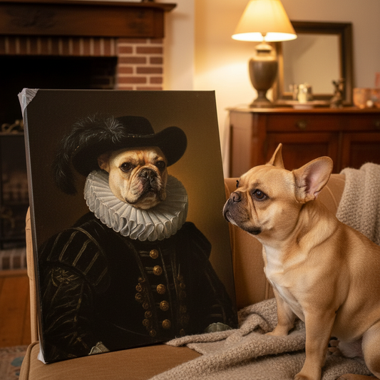 Gepersonaliseerde dierenportret - De Edelman (Canvas)