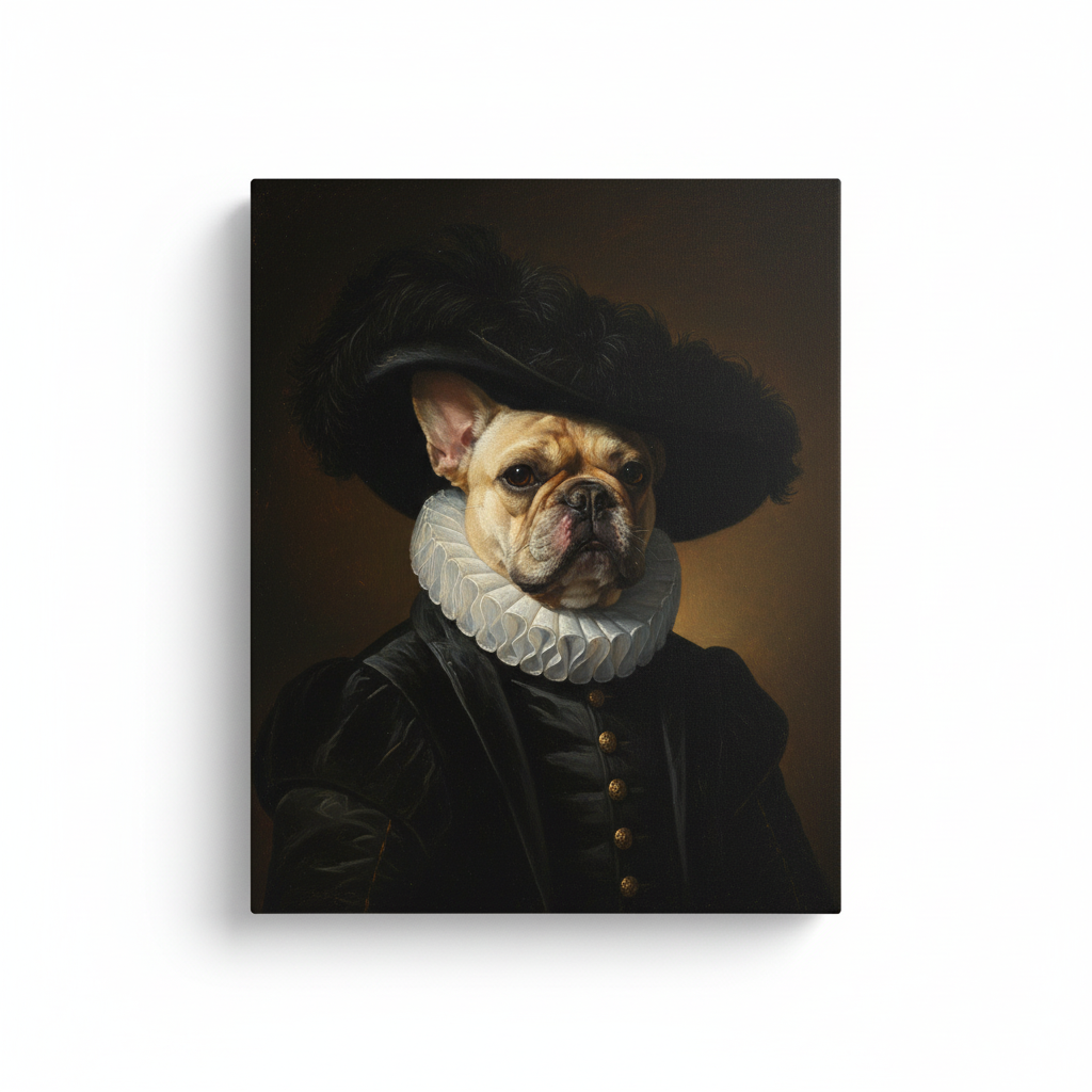 Gepersonaliseerde dierenportret - De Edelman (Canvas)